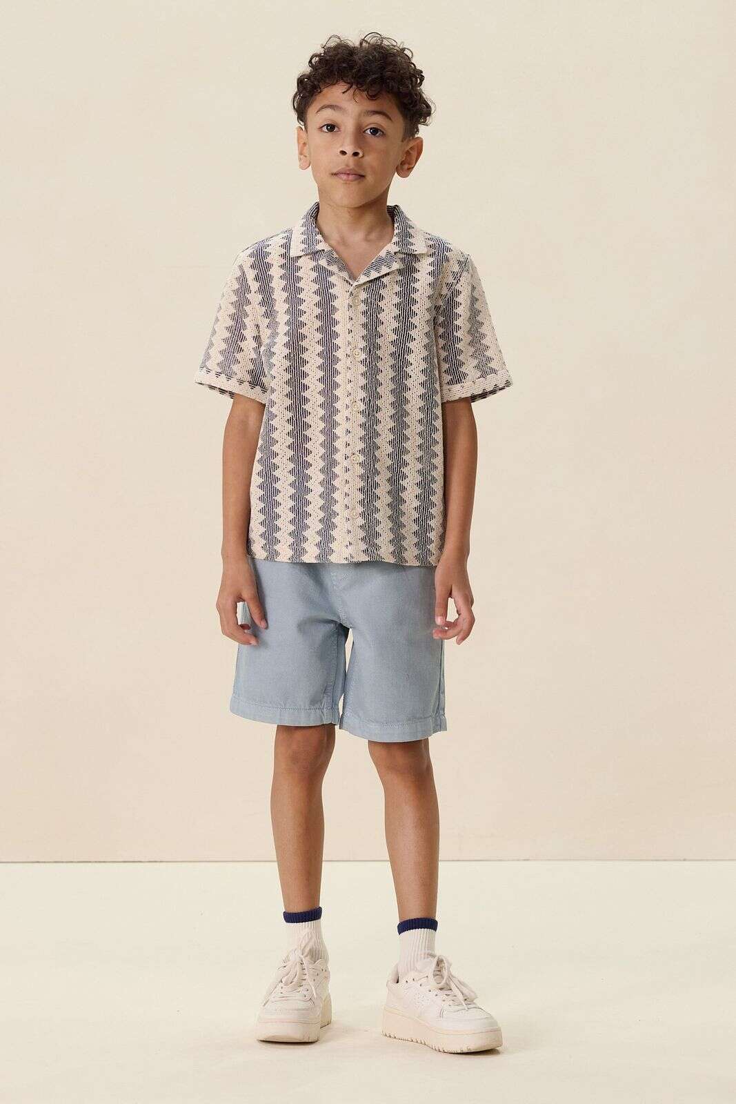 Donkerblauw crochet overhemd