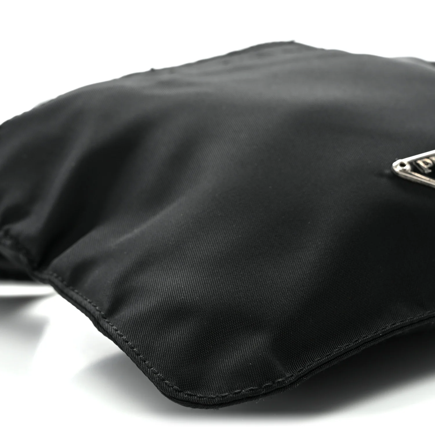 Nylon Mini Flat Messenger Bag Black