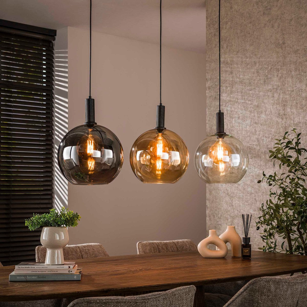 Fraaai - Bruno hanglamp tricolore 3-lichts - artic zwart