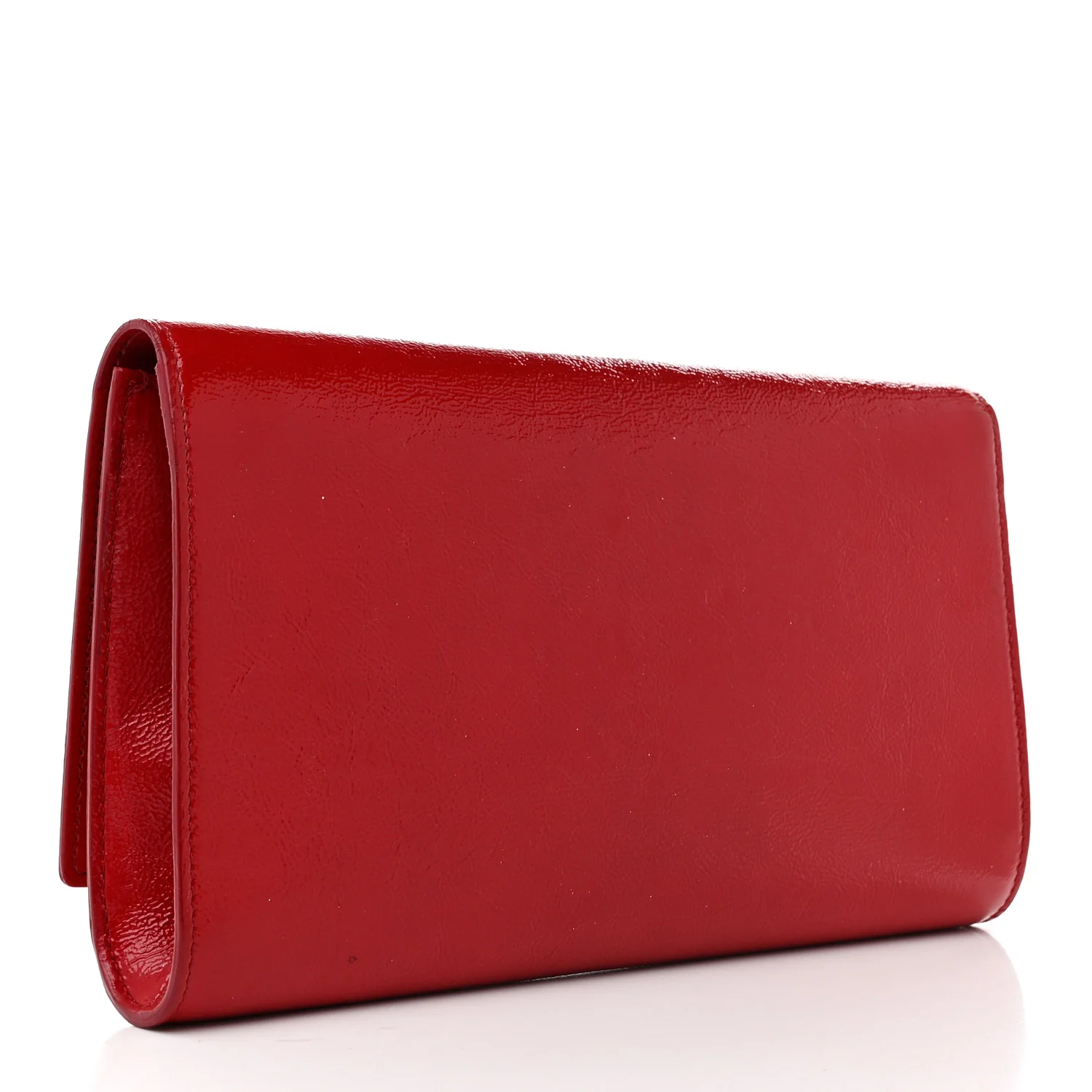 Textured Patent Monogram Large Belle De Jour Clutch Red