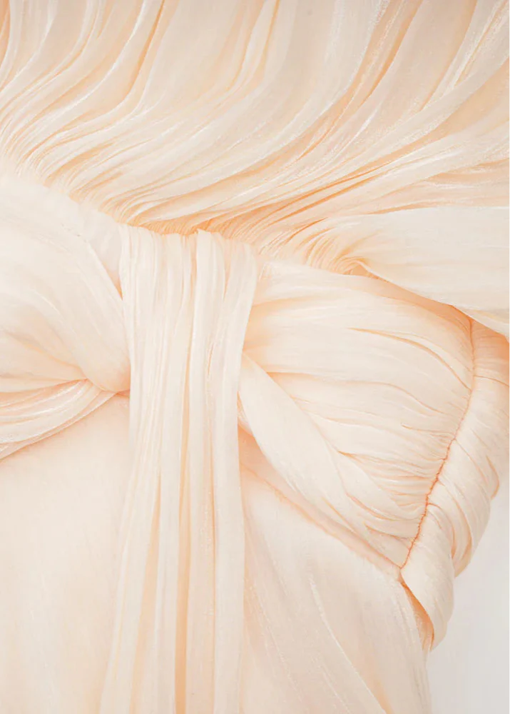 Robe mi-longue en satin champagne Estelle