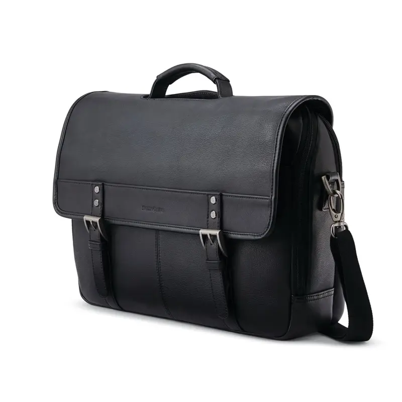 Black Classic Leather Flapover Business Bags | 4961-TMWZC - SAMSONITE OUTLET