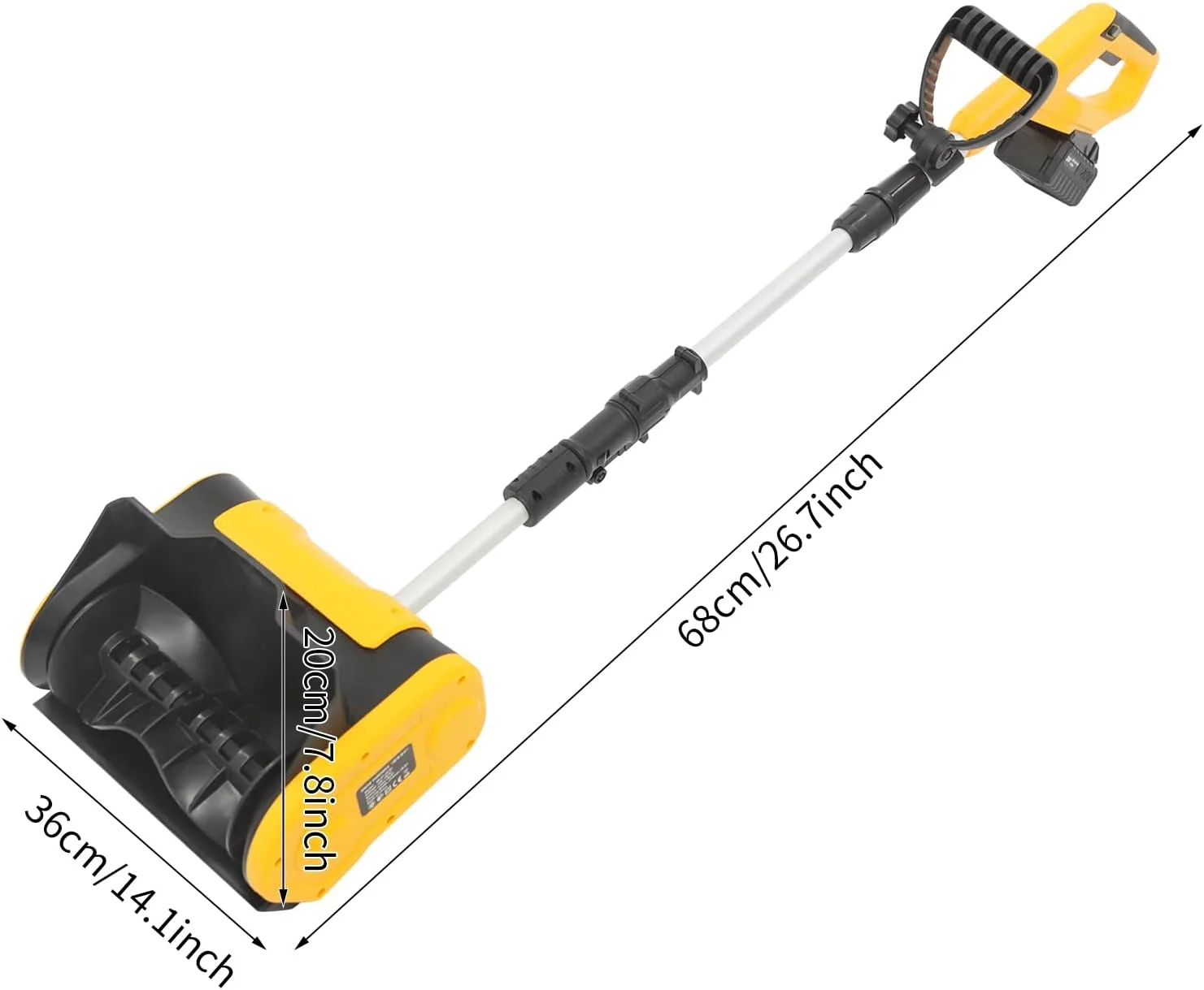 1200W Cordless Snow Shovel, 20V 14.1-Inch, 4-Ah Cordless Snow Blower, Battery Snow Blower with Auxiliary Handle (4-Ah Lithium Battery Charger Included) - Image 4