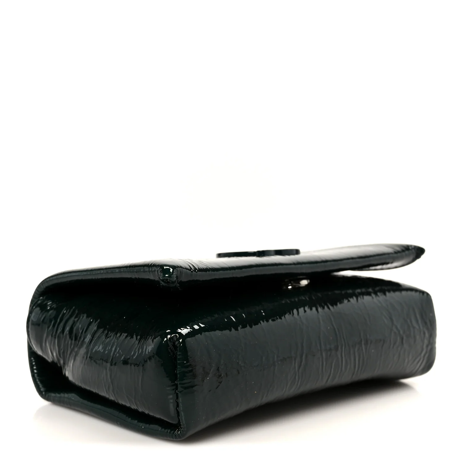 Naplak Patent Calfskin Monochrome Loubi54 Shoulder Bag Green