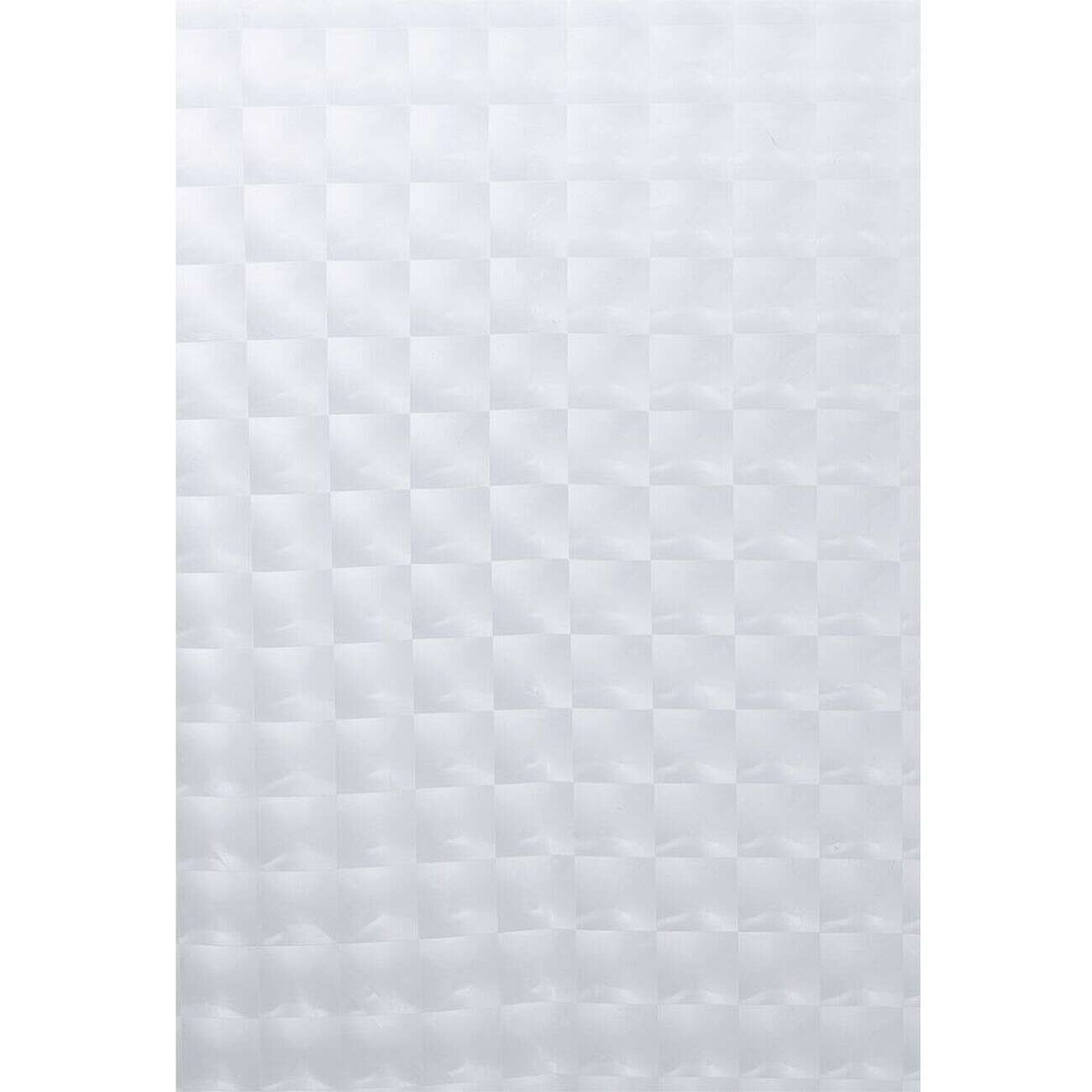 Rideau de douche motif carré blanc opaque 180xH200cm