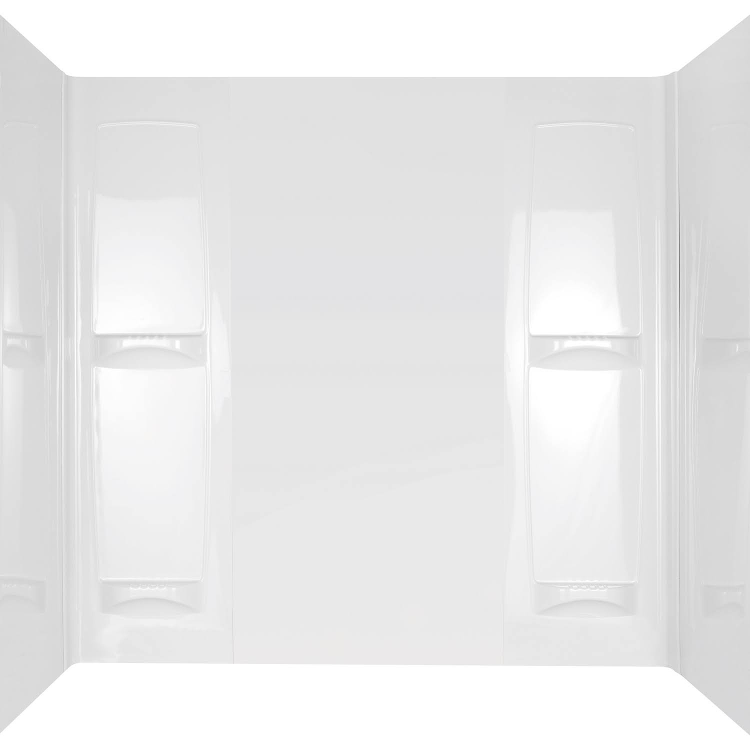 Pro-Series 32 in. x 60 in. x 57 in. 5-Piece Easy Up Adhesive Tub Surround in White