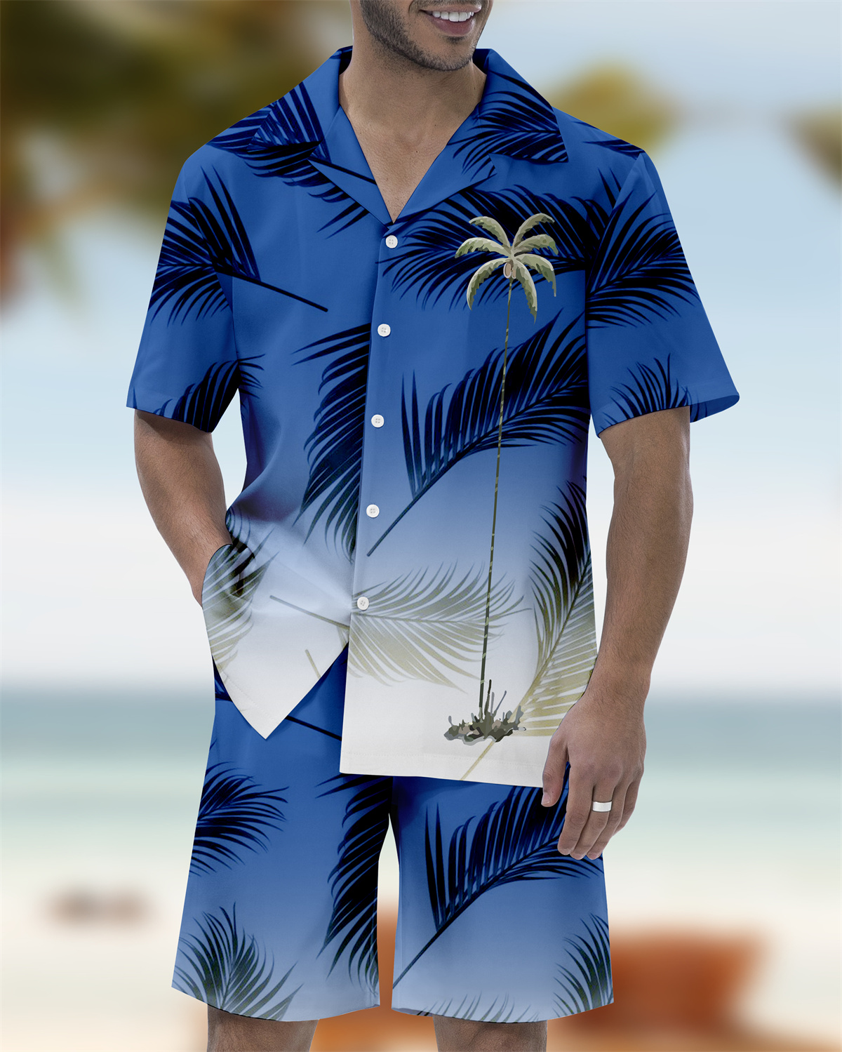 Ensemble chemise à manches courtes et col cubain hawaïen pour homme, style décontracté, idéal pour les vacances