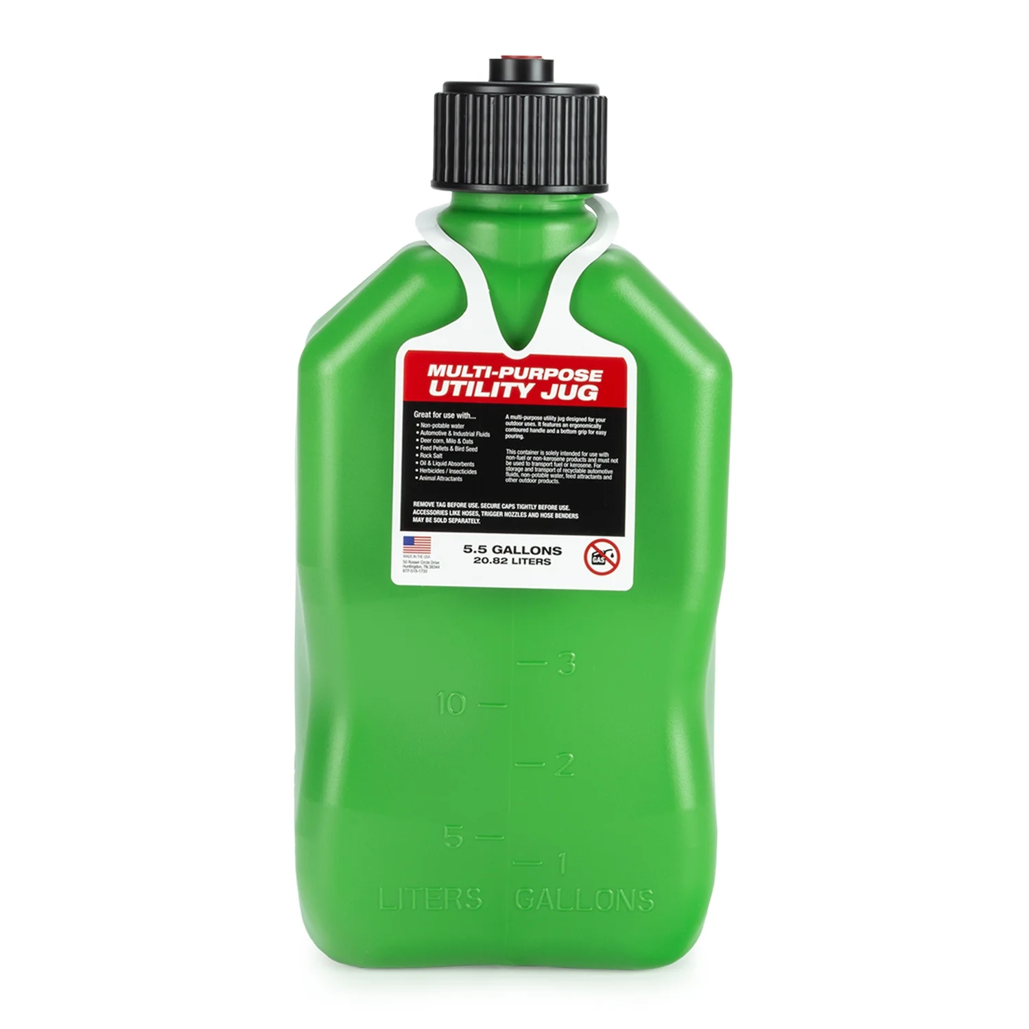 3562-CA, 5.5-Gallon Square Motorsport Jug Green (3 Pack), w/Utility Jug Battery Powered Fuel Transfer Pump (1 Pack) - Image 2