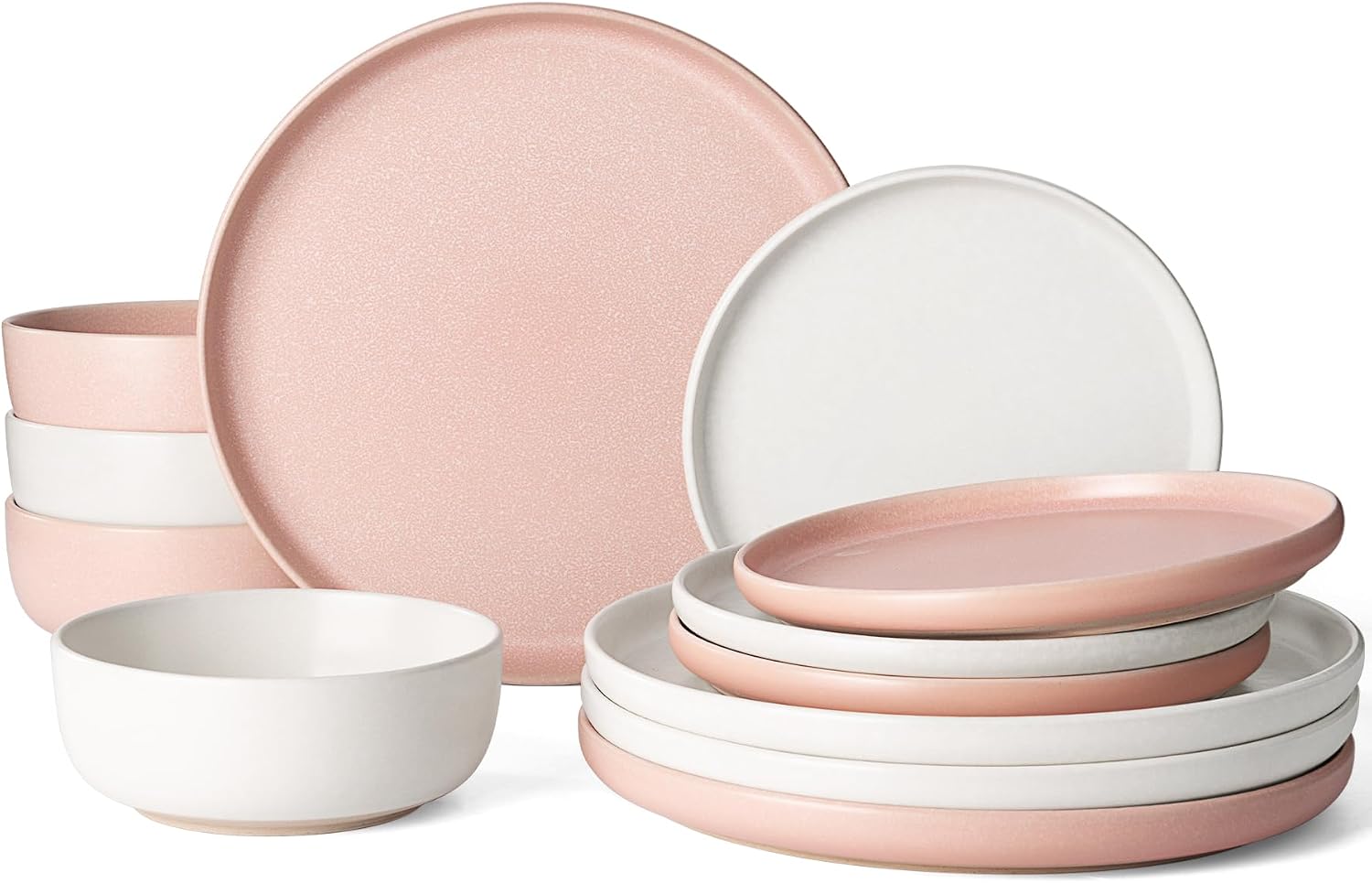 Famiware Milkyway 12-Piece Stoneware Dinnerware Set, White
