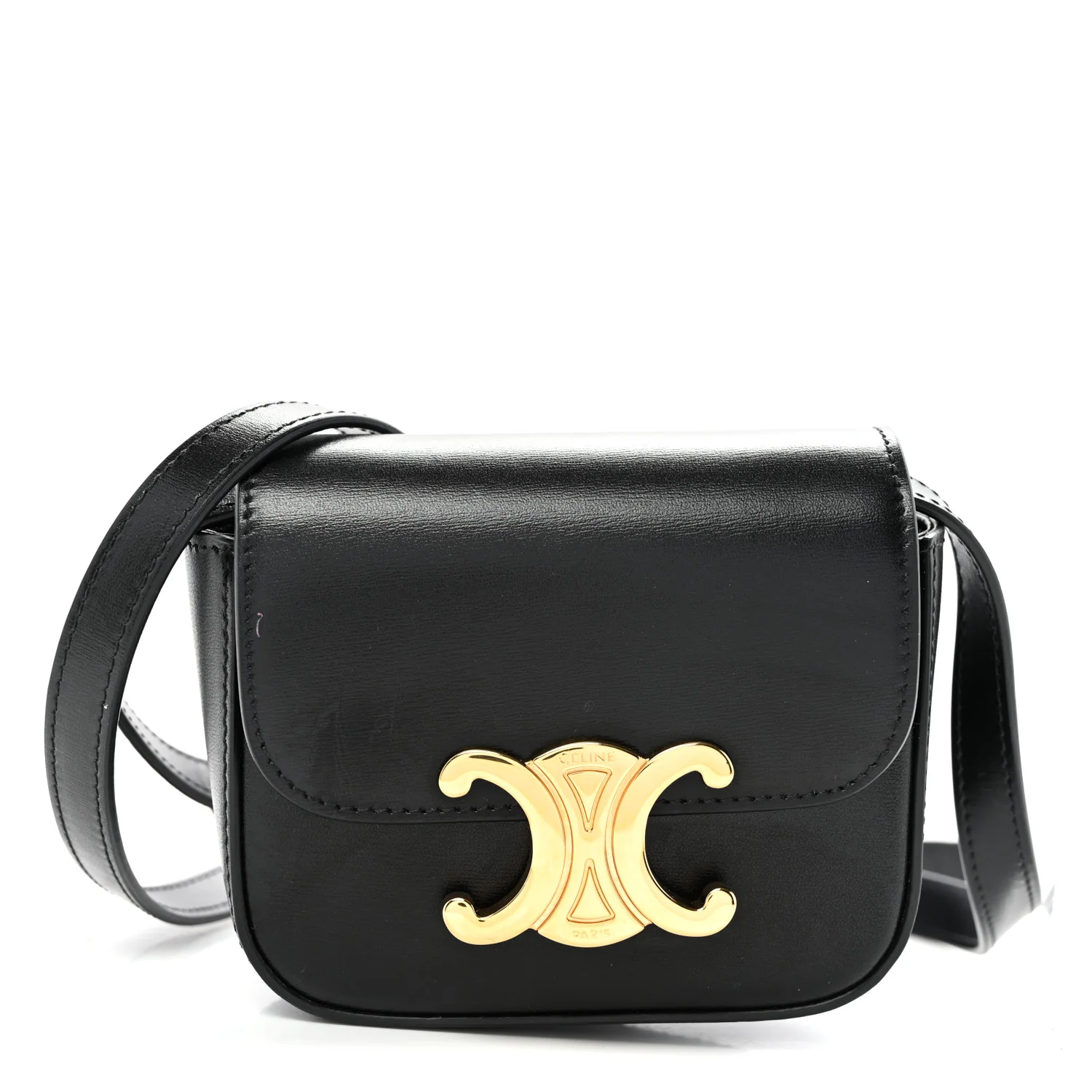 Shiny Calfskin Mini Triomphe Black