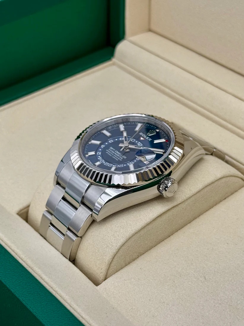 [Super Clone]RLX  Sky-Dweller 42mm Stainless Steel Blue Dial Oyster - 336934