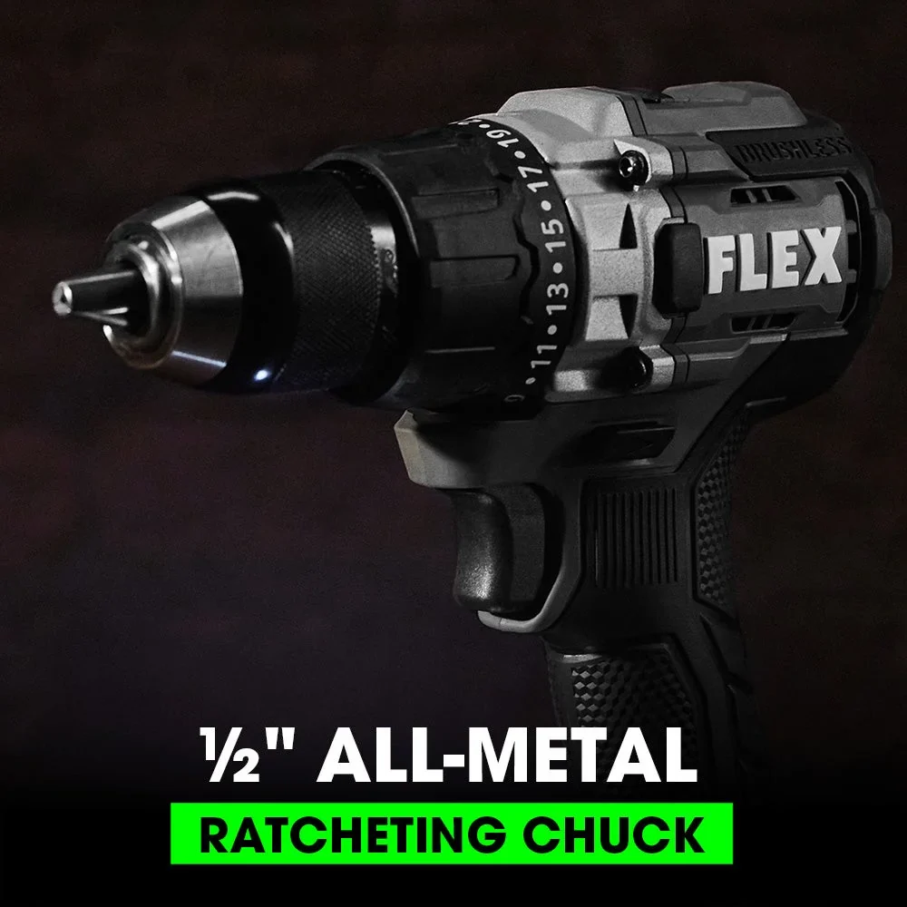 FLEX FX1151-2A 1/2 2 SPEED 24V DRILL DRIVER KIT 2 2.5AH BATTERIES W/ CHARGER + BAG