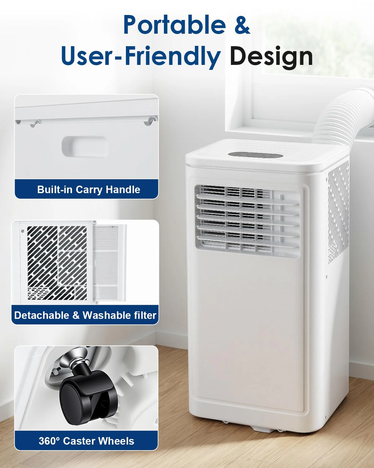 AECOJOY Portable Air Conditioners, 10,000 BTU ASHRAE Quiet Standing AC Unit