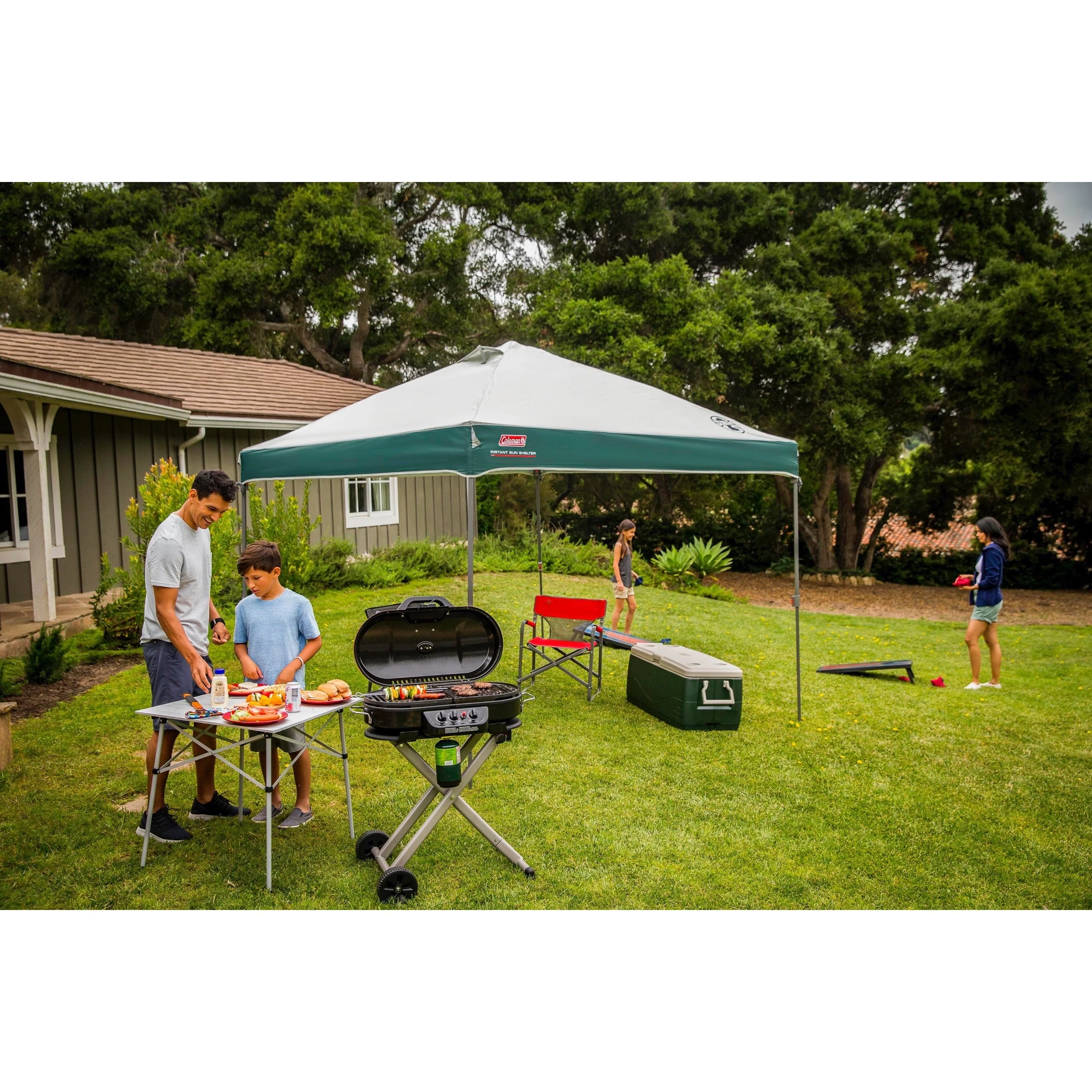 Straight Leg Instant Outdoor Canopy Shelter, 10 x 10, Tan Black Image 8