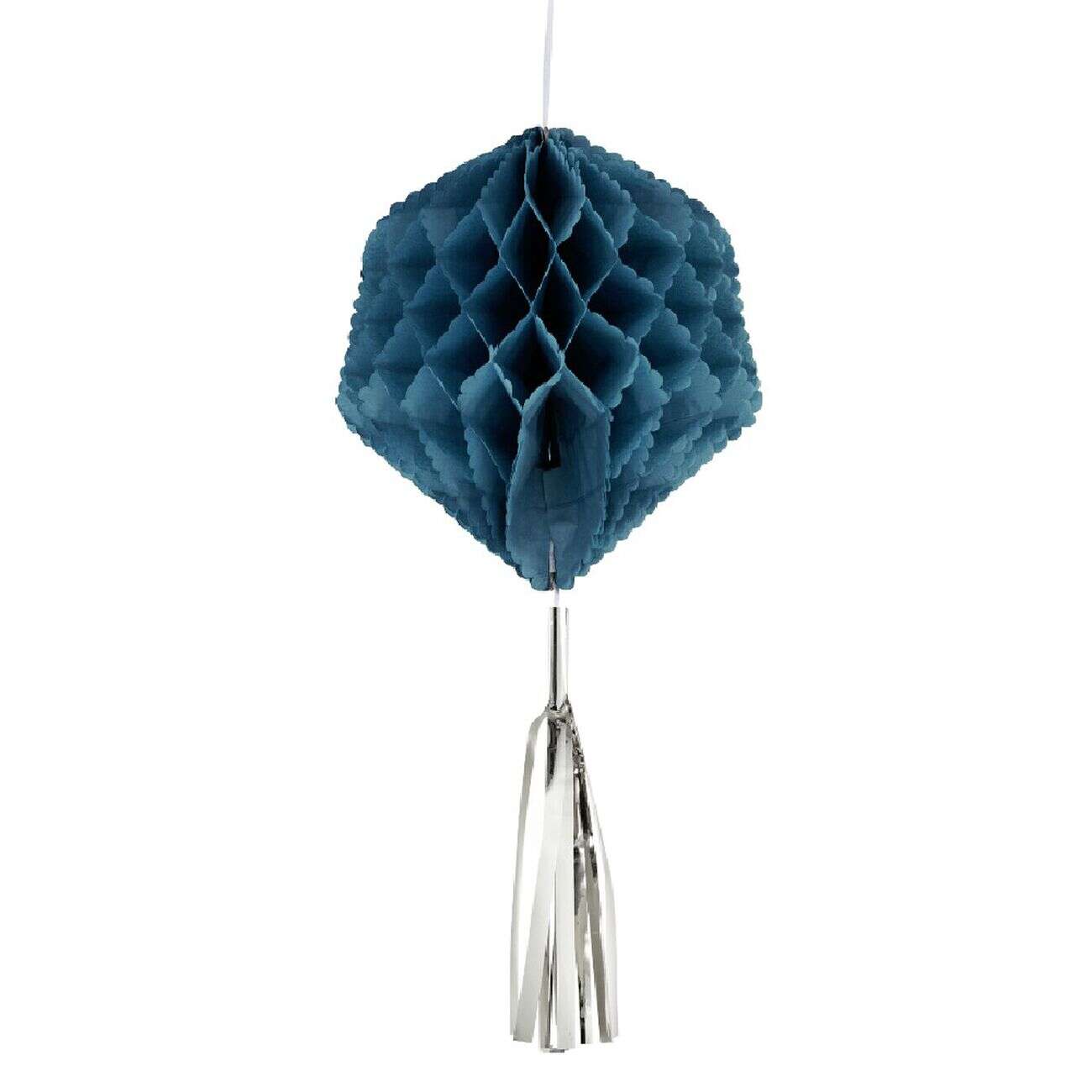 Suspension en papier bleu de forme géométrique x 3