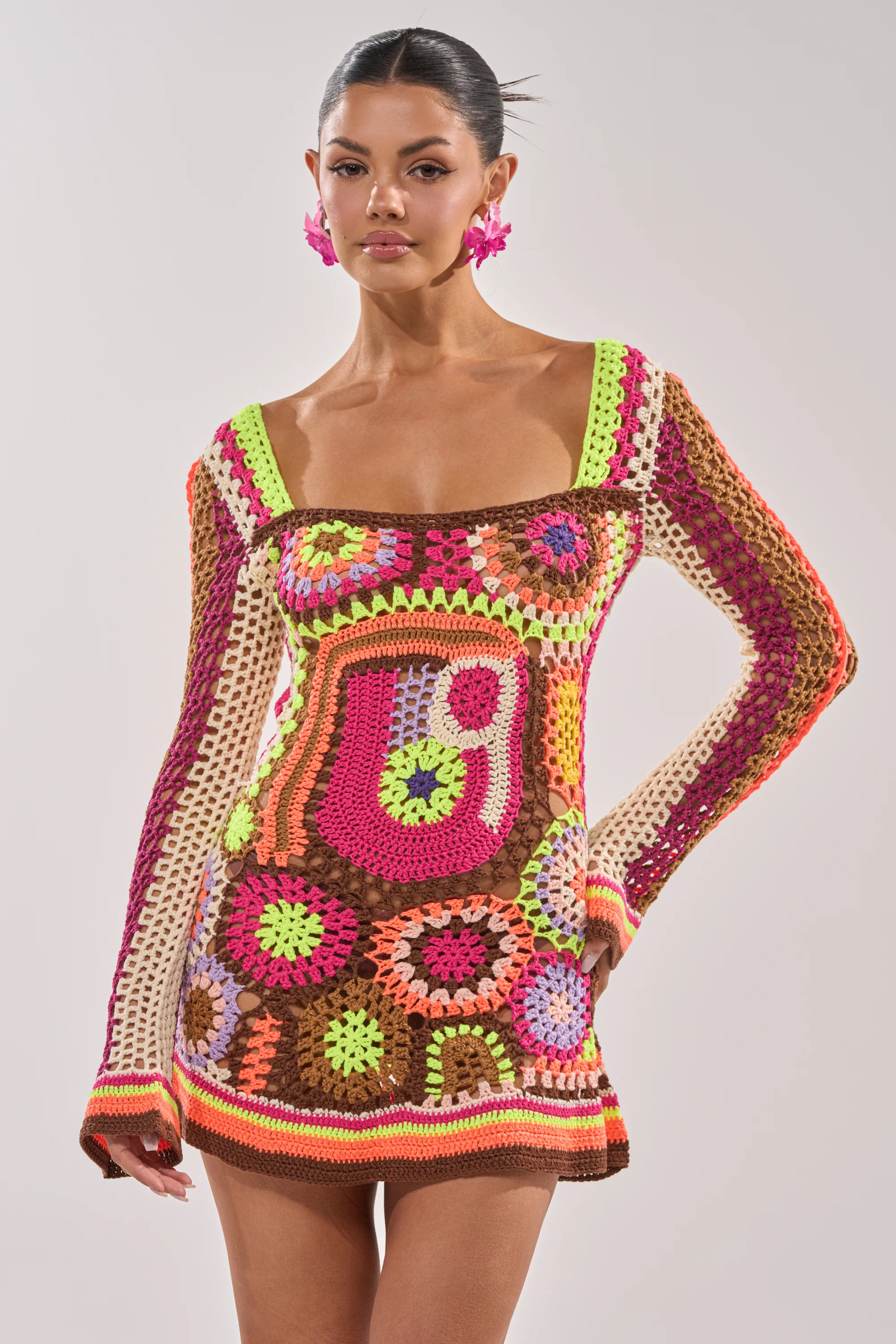 CABANA CROCHET MINI DRESS - Akira Store