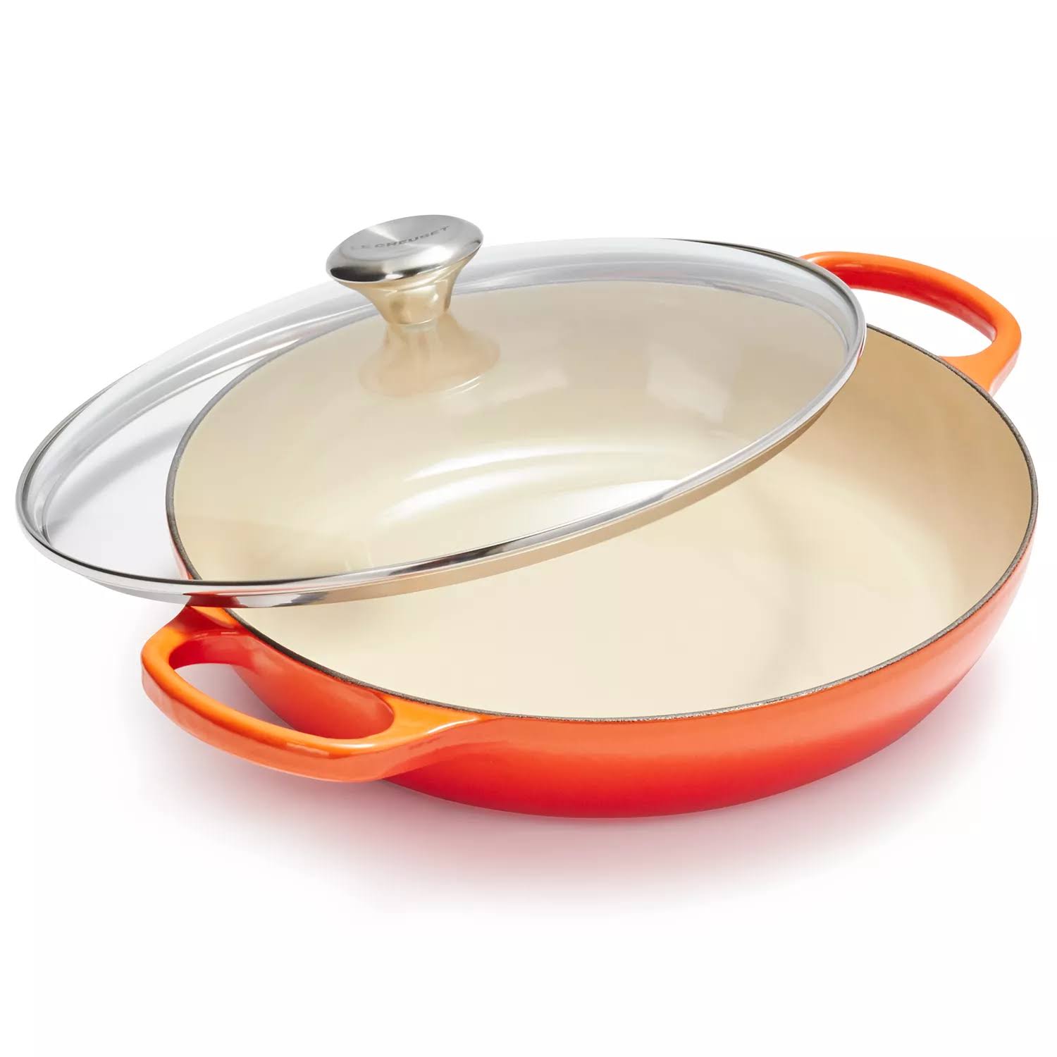 Le Creuset 3.5 Quart Flame Buffet Casserole with Glass Lid