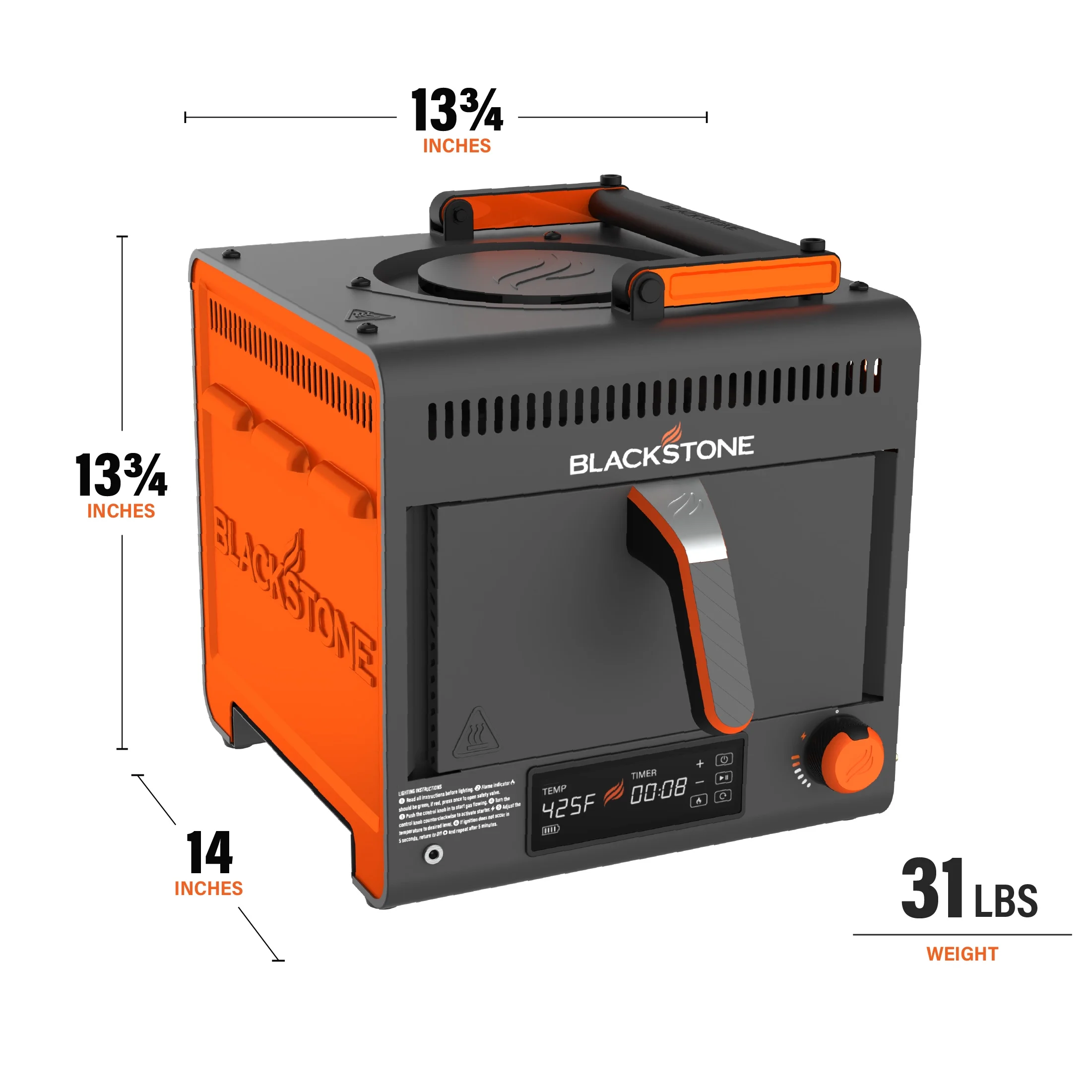 Adventure Ready Portable Propane Air Fryer, 4 Quart, Gray Orange, 18W, 3ft Cord - Image 4