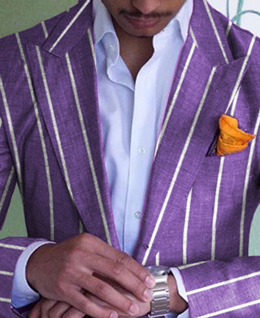 Blazer à rayures colorblock du quotidien, col à revers et poches
