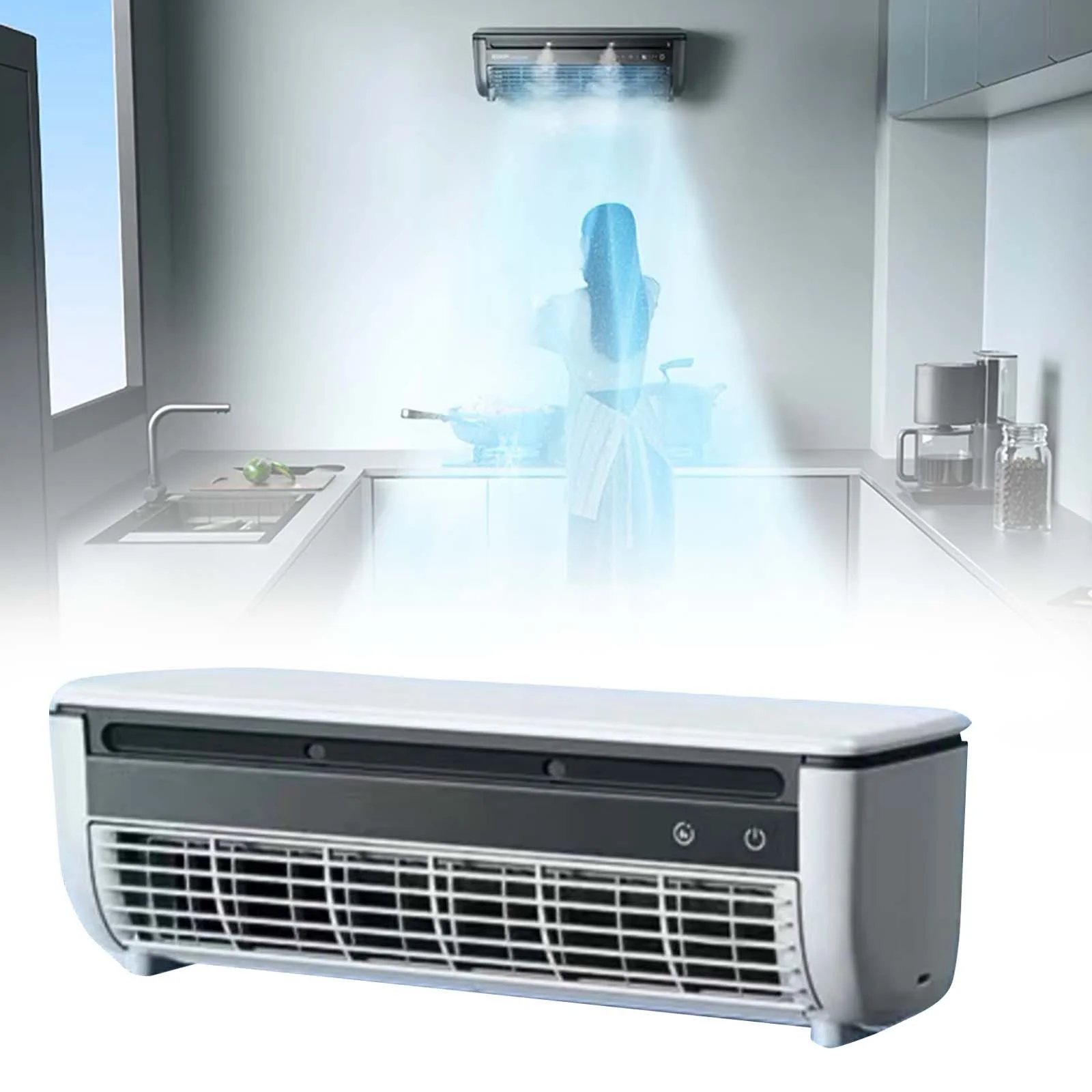 2025 No - Drill Wall AC Fan - Wireless Charging Portable Air Conditioner - 10 - Second Instant Cooling for Kitchen, Bedroom & Office - Space - Saving Wall Mounted Cooling System