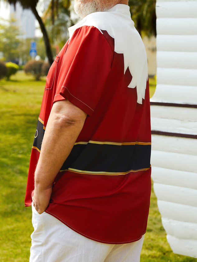 Chemise hawaïenne à manches courtes grande taille pour Noël