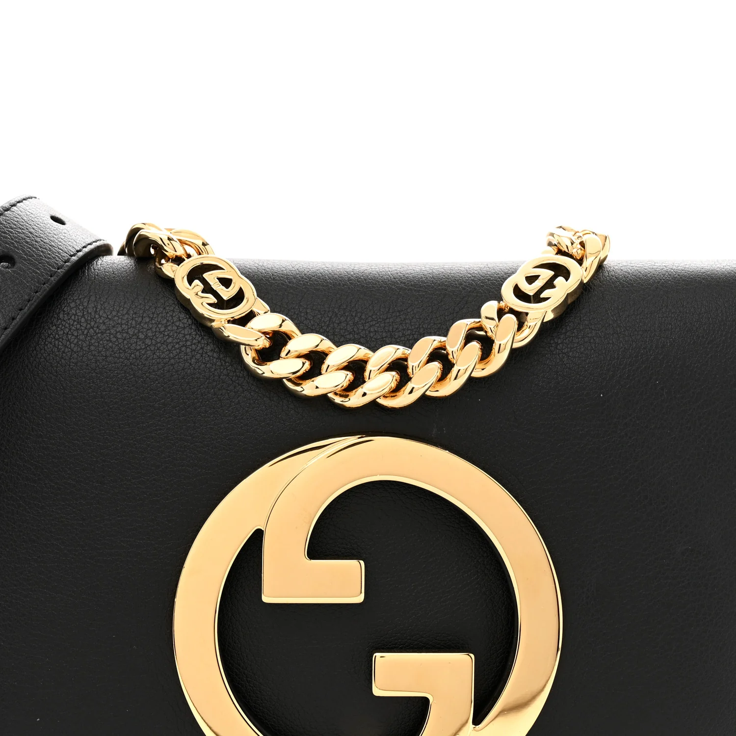 Roxy Calfskin Blondie Chain Shoulder Flap Bag Black