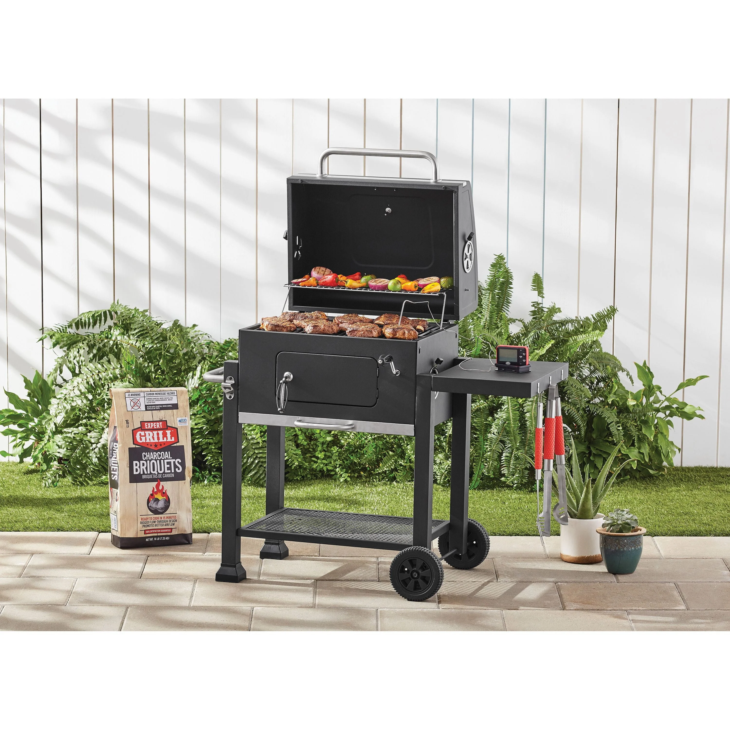 Grill Heavy Duty 24 Inch Charcoal Grill, Black Image 3