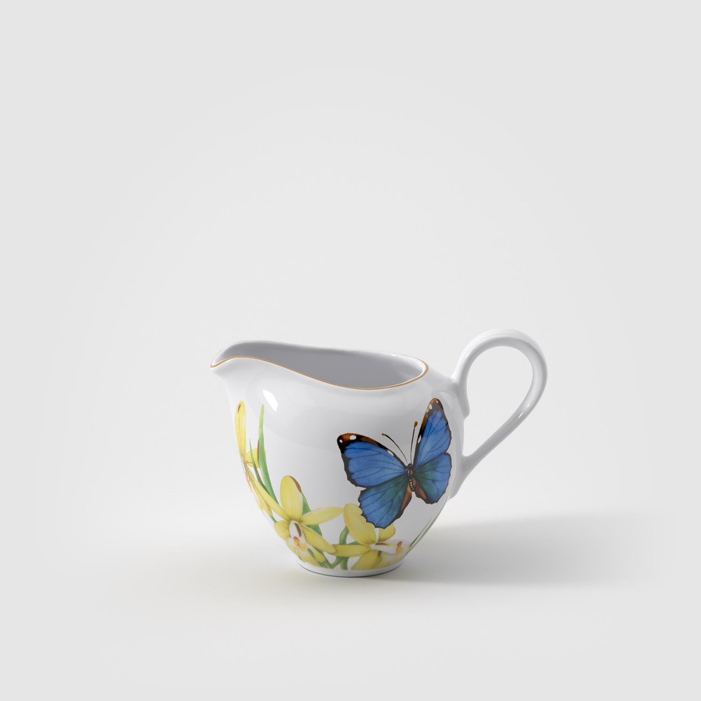 Amazonia Creamer - Multi-colored, 6.1 oz, Premium Bone Porcelain