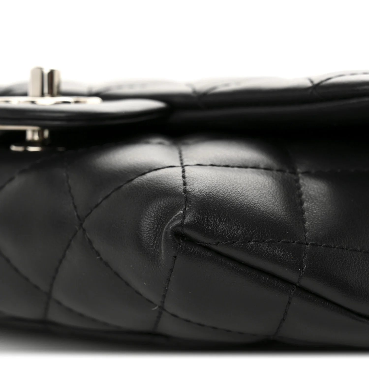 Calfskin Quilted CC Uniform Flap Belt Bag Black
