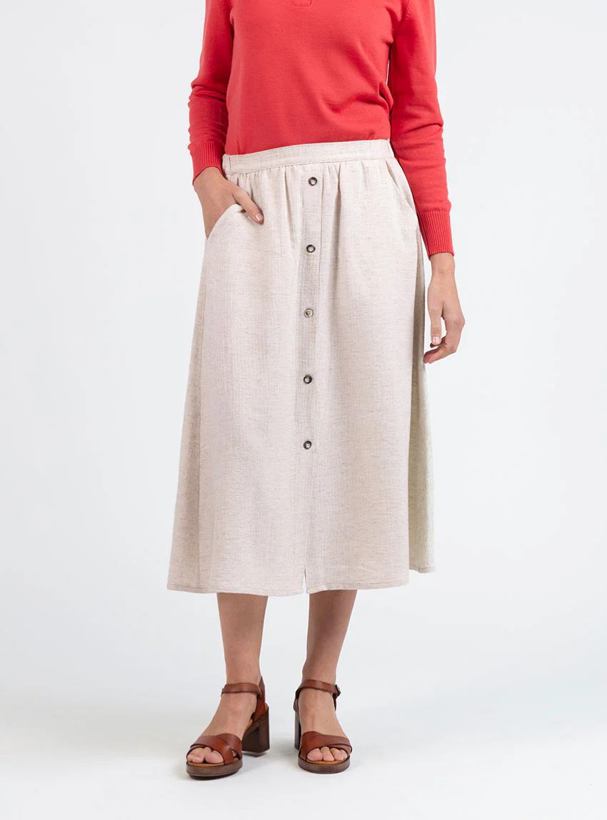 Jupe femme ample beige