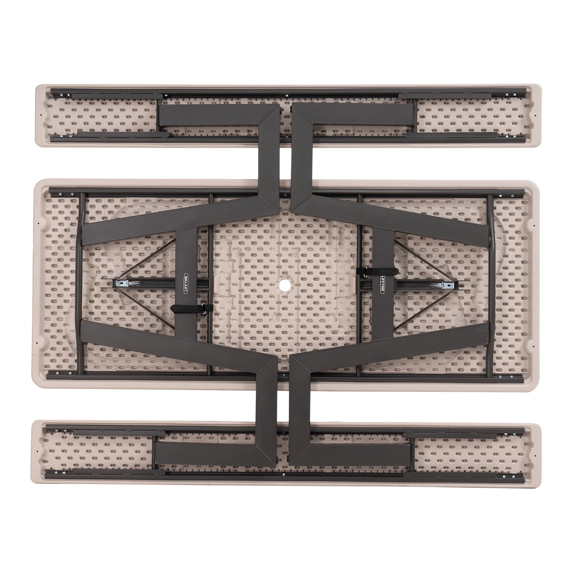 Lifetime 6 Foot W Frame Desert Sand HDPE Folding Picnic Table (60364) Image 9