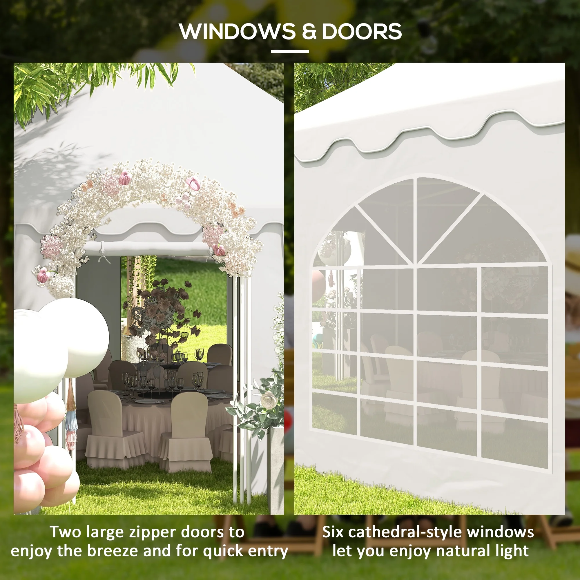 22.3' x 16.4' White Event Outdoor Canopies, Portable(22' x 16') - Image 6