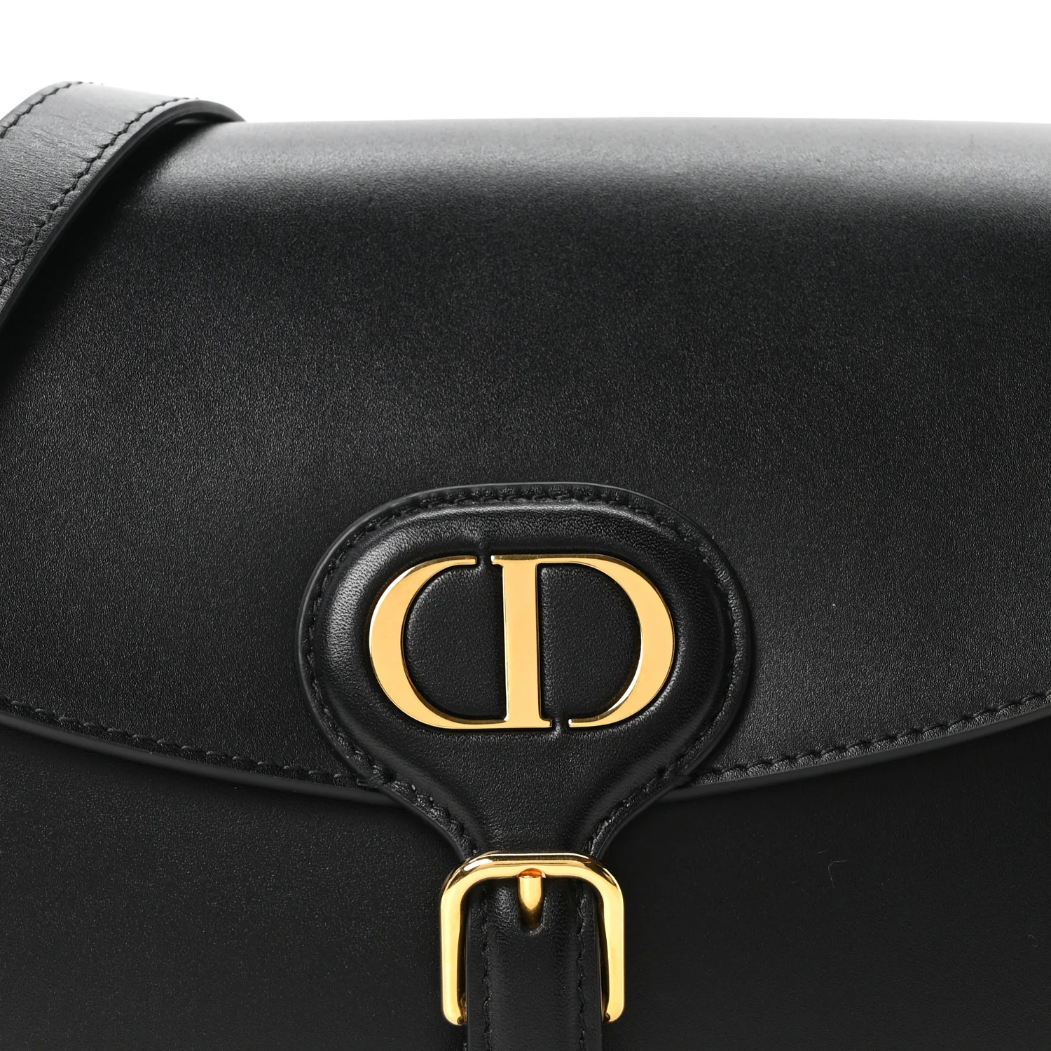 Box Calfskin Medium Bobby Flap Black