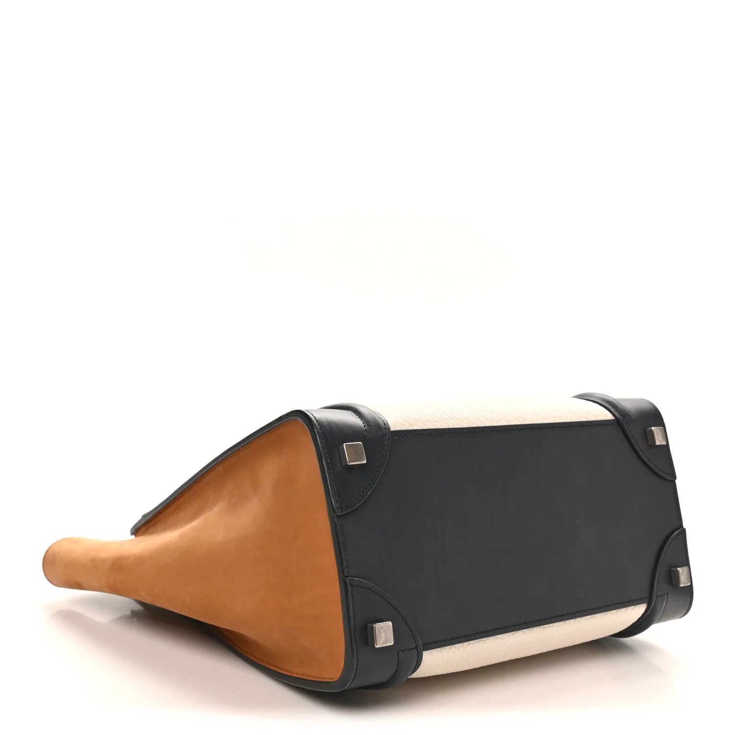Baby Grained Calfskin Nubuck Micro Tri-Color Luggage White