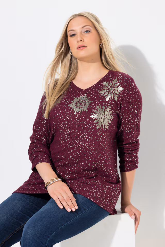 Metallic Snowflake Sweatshirt