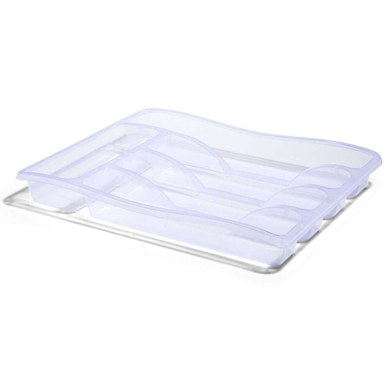 Range-couverts en plastique transparent - L.33xl.25,5xH.4cm