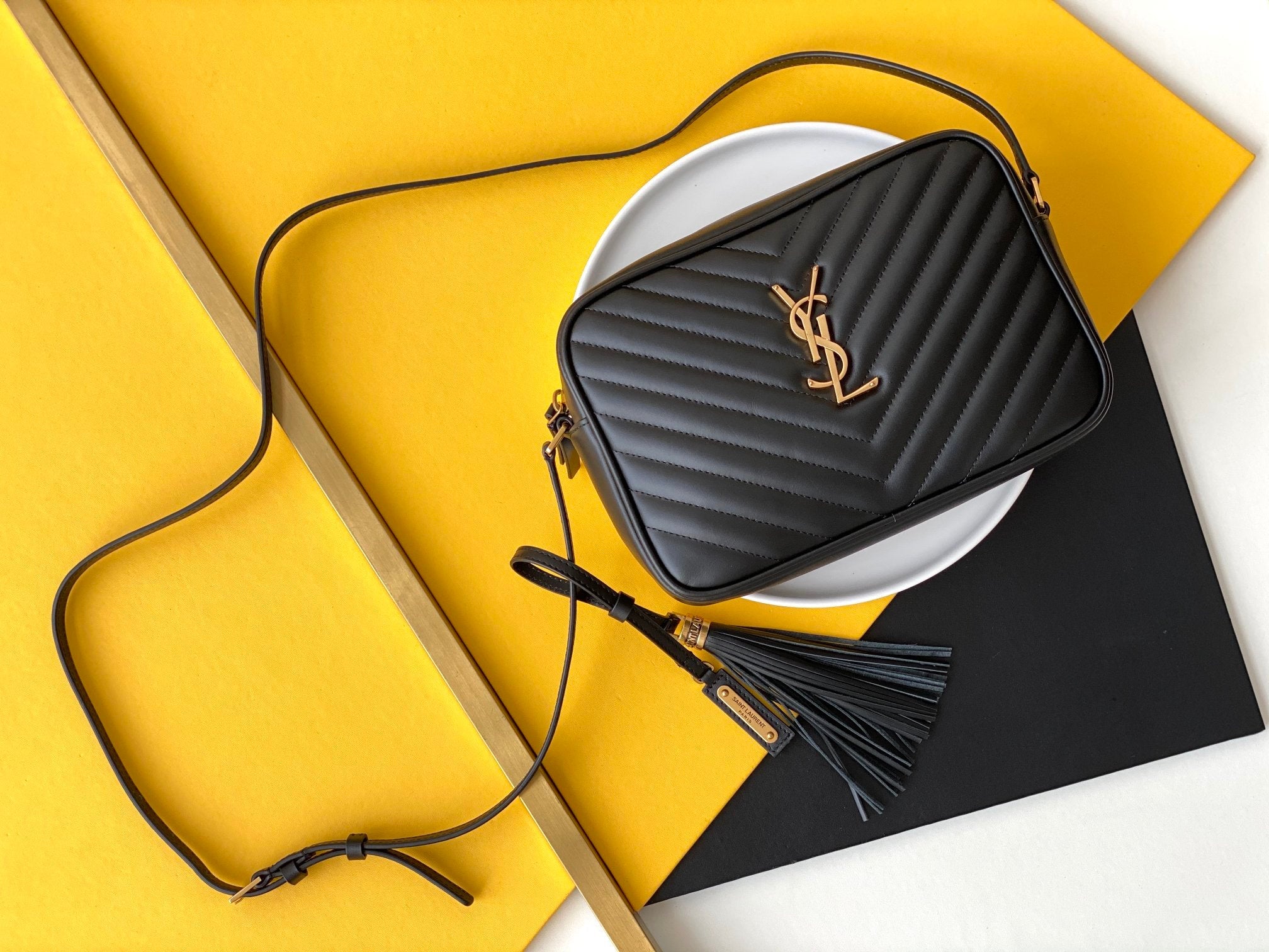 Y Lou Camera Bag In Quilted Leather