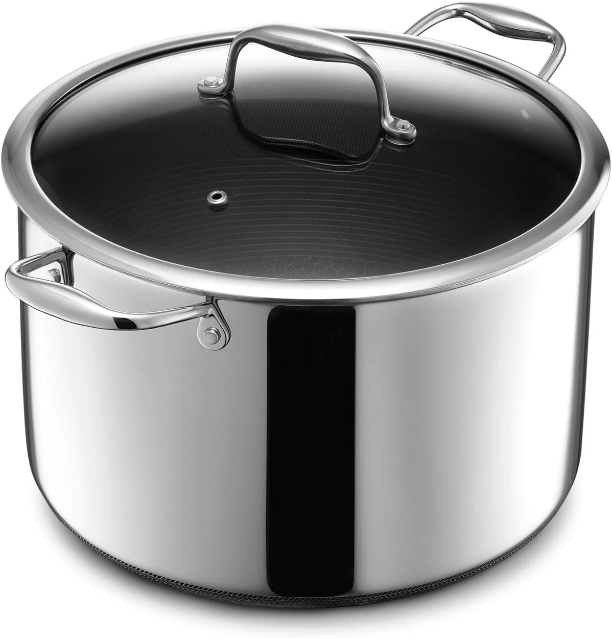 Hybrid Nonstick 8-Quart Stockpot with Tempered Glass Lid, Dishwasher Safe, Induction Ready, Compatible with All Cooktops