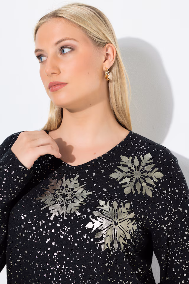 Metallic Snowflake Sweatshirt