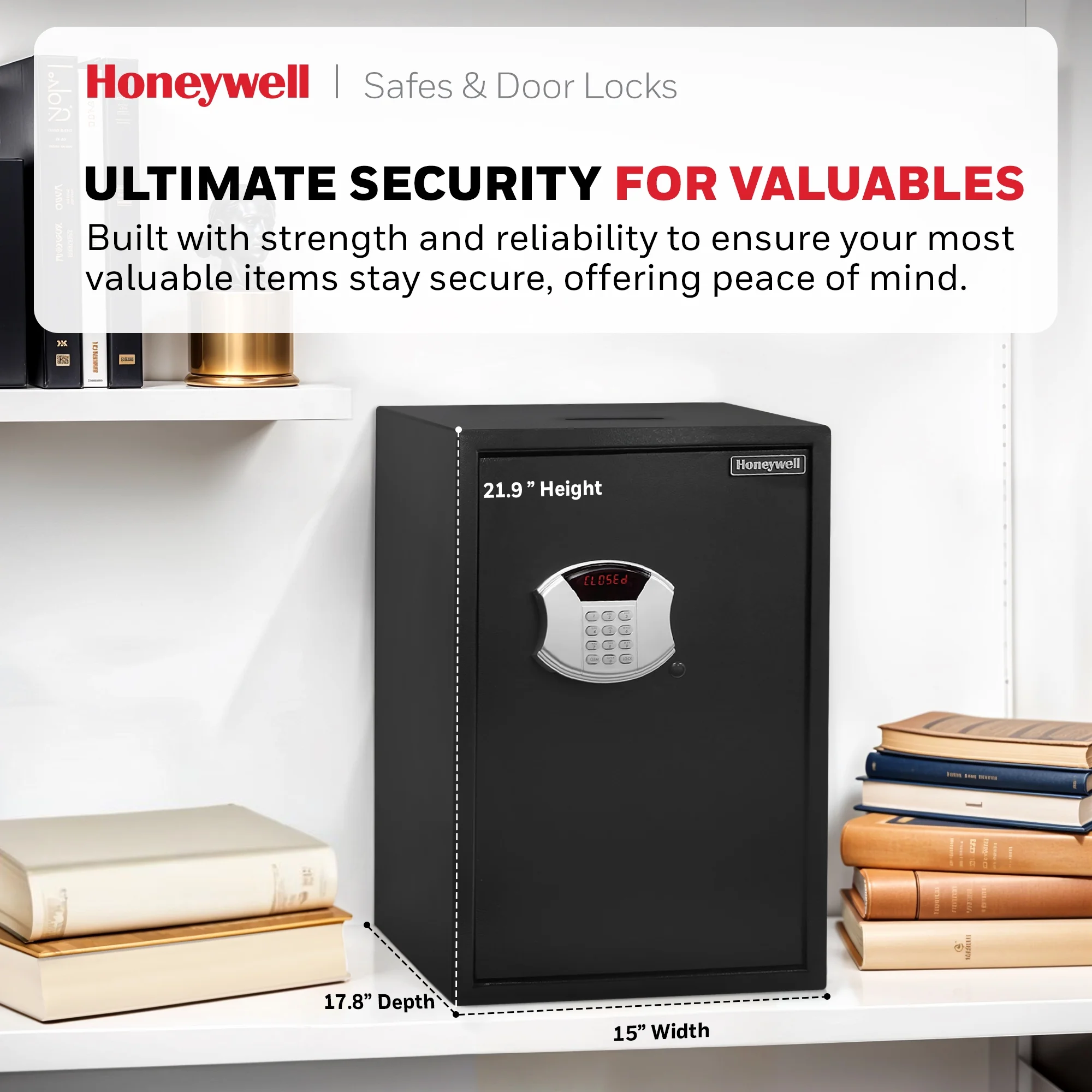 Safes, 2.84 Cu ft, Black Large Electronic Lock/Keys Steel Security Safe, 5107(Black) - Image 4