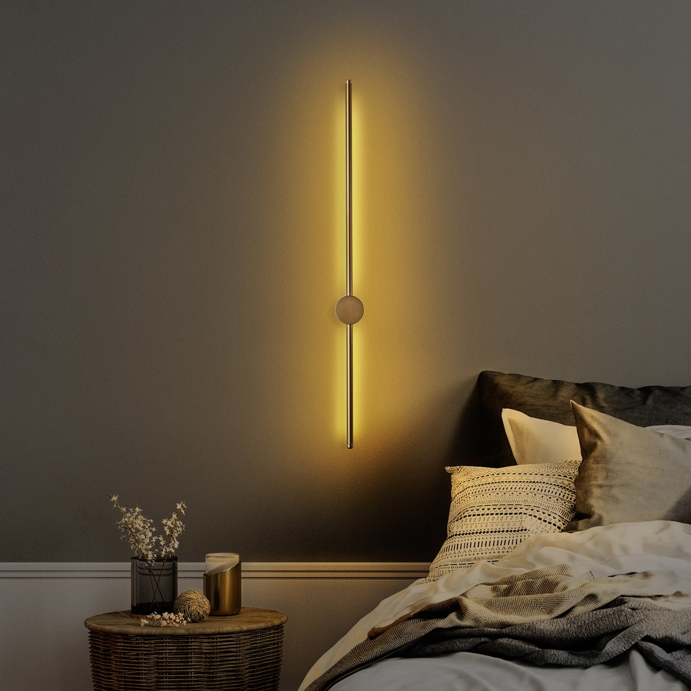 Giga Meubel - Wandlamp Goud Metaal - 91x7x10cm - Sword