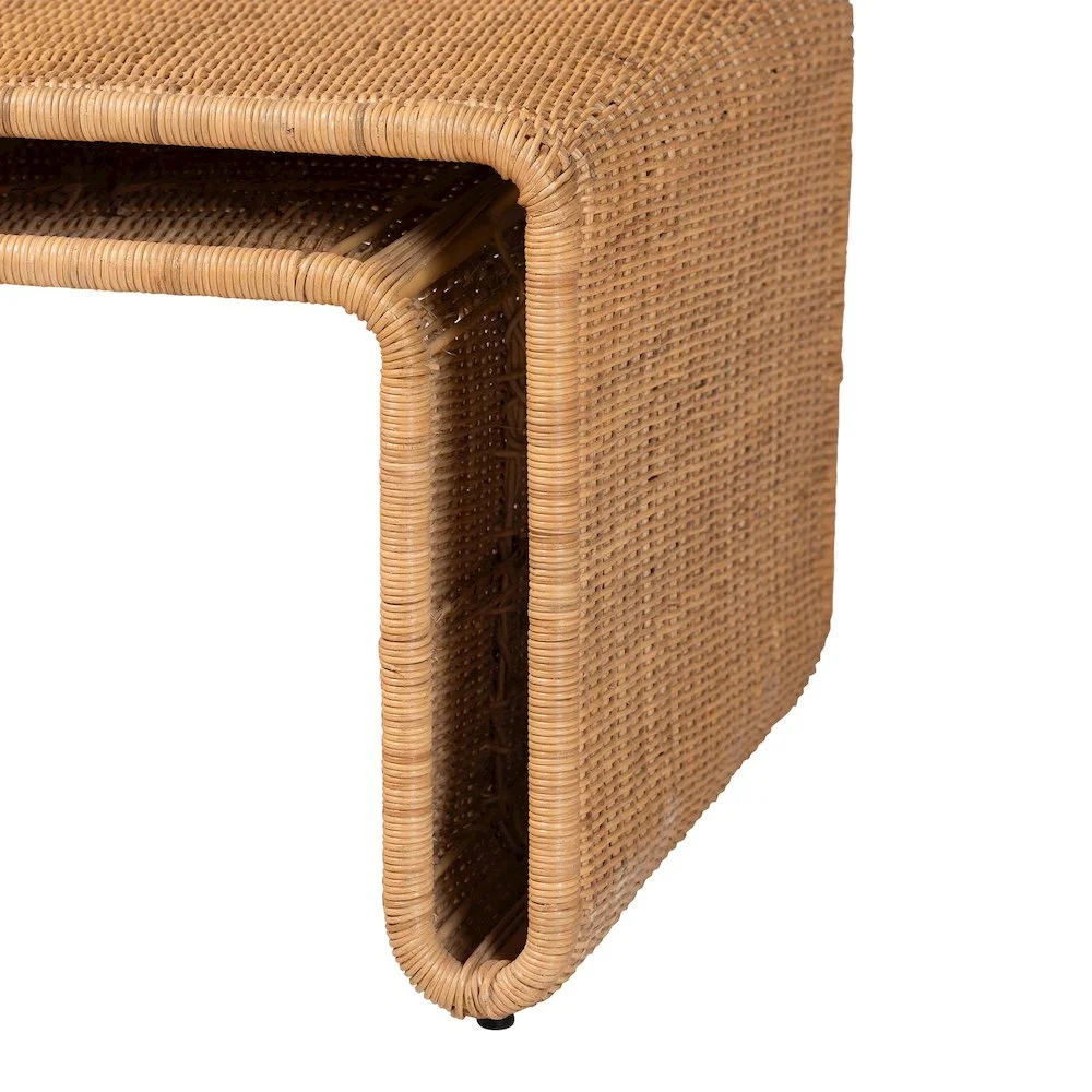 Bali & Pari Nevada Bohemian Light Honey Rattan Coffee Table