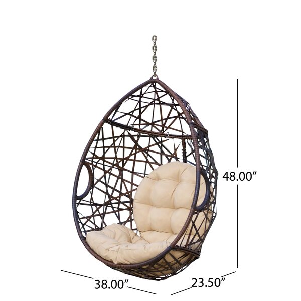 Fauteuil suspendu en osier Robert en forme de larme
