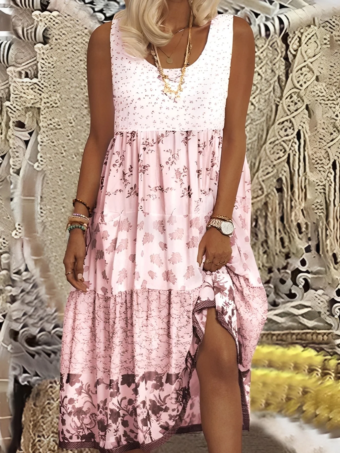 Nancy - Robe Midi Bohème Élégante