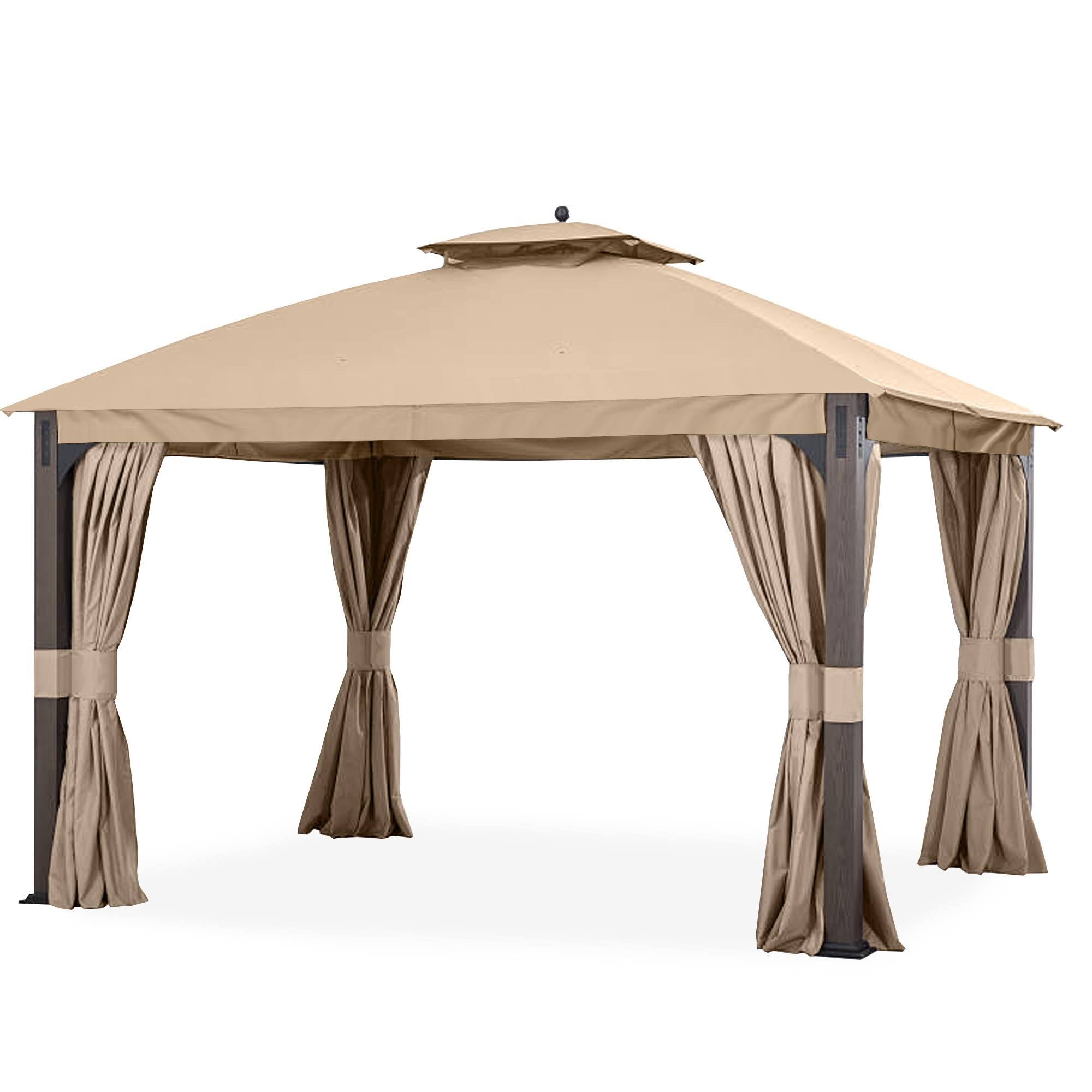 Garden Winds - Shadow Creek Gazebo Beige Replacement Riplock Canopy & Side Mosquito Netting Set