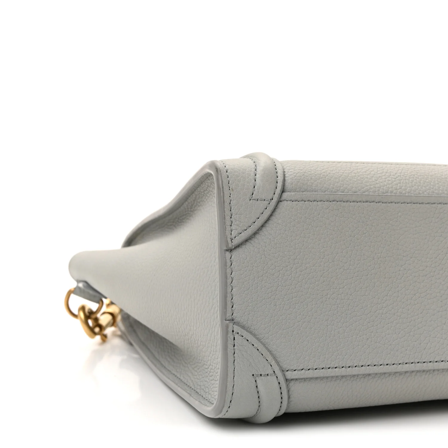 Drummed Calfskin Nano Luggage Pearl Blue