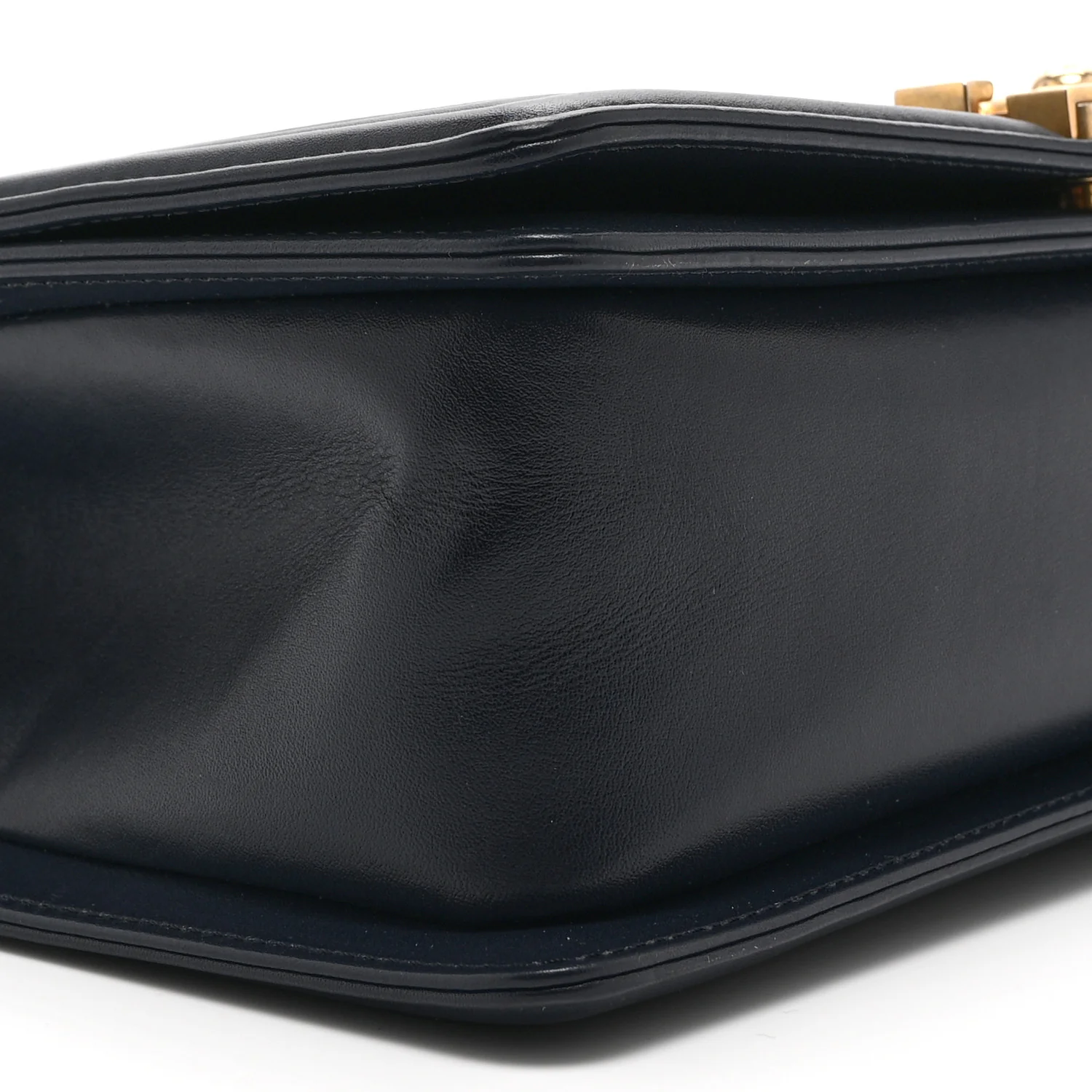 Lambskin Quilted Medium Boy Flap Dark Navy