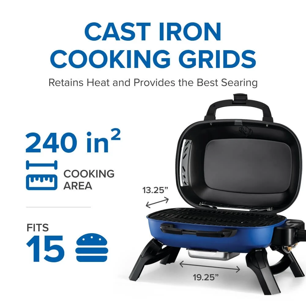 TravelQ 240 1-Burner Portable Propane Gas Grill in Blue(Blue) - Image 3