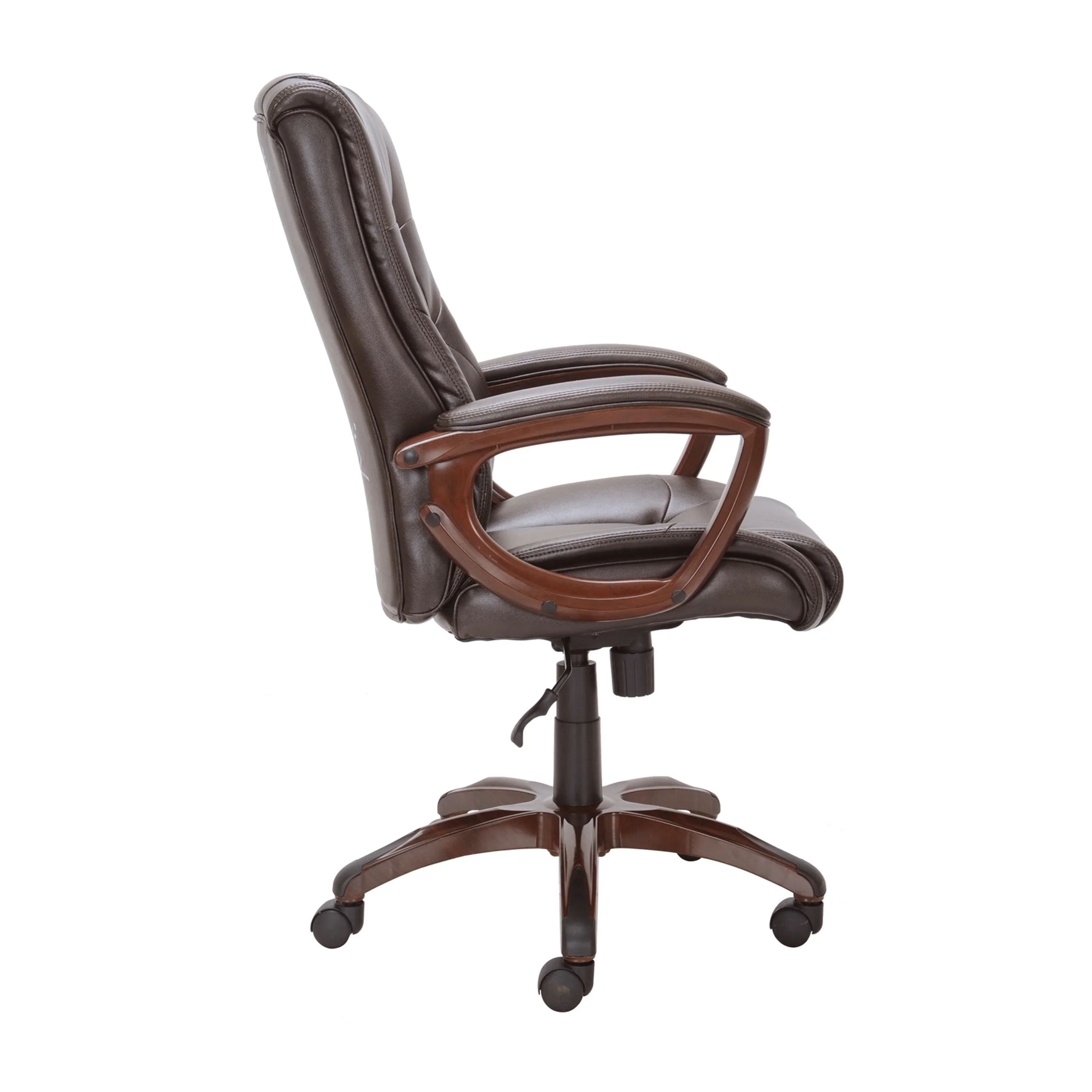 Better Homes and Gardens Executive, Mid-Back Manager's Office Chair with Arms, Black Bonded Leather