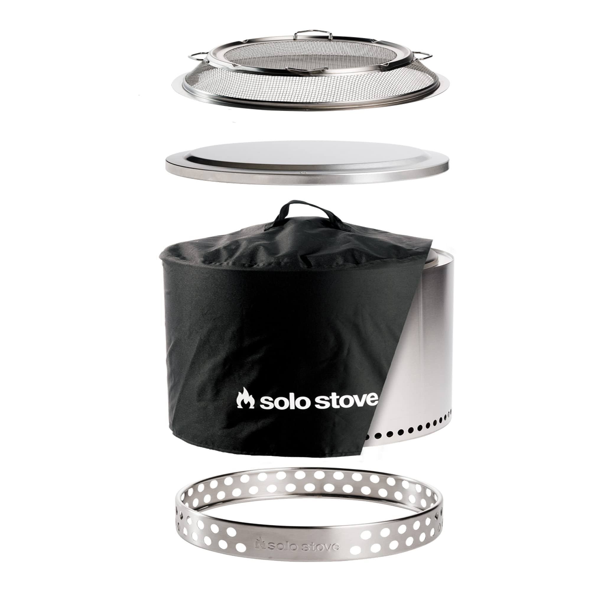 Solo Stove Yukon Backyard Bundle 2.0 | Incl. Yukon Smokeless Fire Pit with Stand, Shelter, Shield, Lid, Portable for Wood Burning, Removable Ash Pan